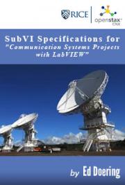 SubVI Specifications for "Communication Systems Projects with LabVIEW"