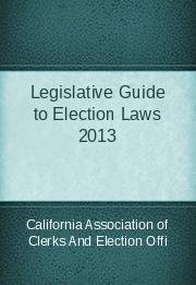 Legislative Guide to Election Laws 2013