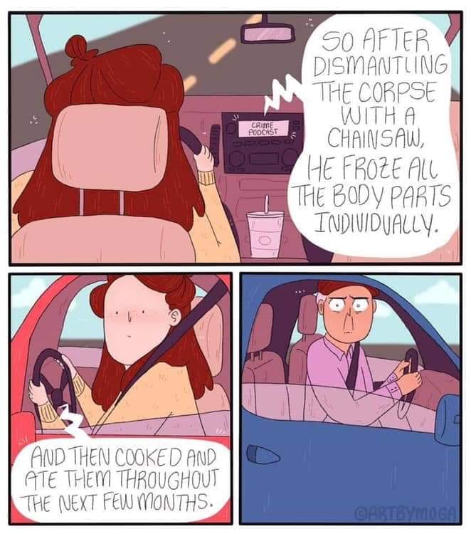Fortunately, she wasn’t listening to Fifty Shades of Grey! 🤭