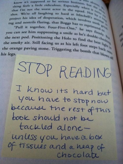 This kind of note would spoil the story, don’t you think?