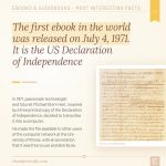 The first ebook in the world was released on July 4, 1971. It is the US Declaration of Independence.