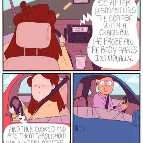 Fortunately, she wasn’t listening to Fifty Shades of Grey! 🤭