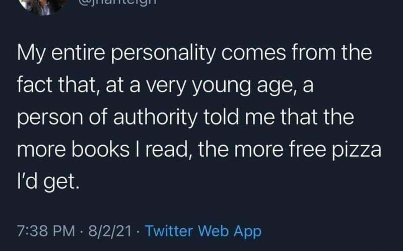 I always loved to read. Free pizza was a bonus 📚❤️🍕😋