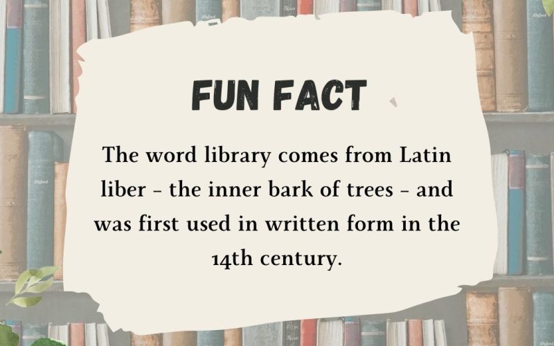 The word “library” comes from Latin word “liber”.