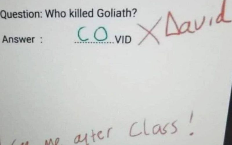 At least this kid is aware of the world! That deserves some recognition! 😁